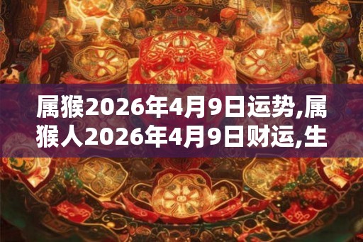 属猴2026年4月9日运势,属猴人2026年4月9日财运,生肖猴2026年4月9日运势