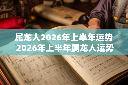 属龙人2026年上半年运势 2026年上半年属龙人运势如何