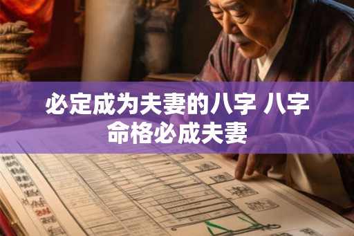 必定成为夫妻的八字 八字命格必成夫妻