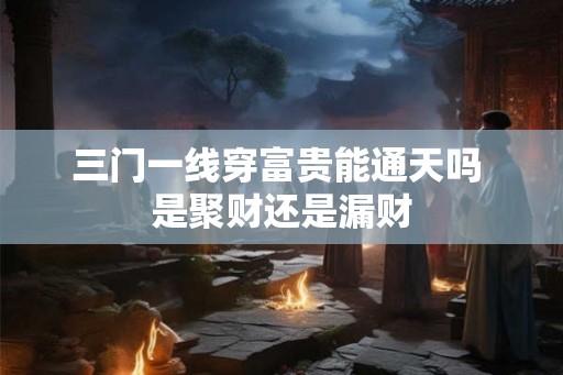 三门一线穿富贵能通天吗 是聚财还是漏财