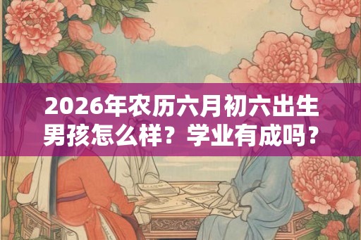 2026年农历六月初六出生男孩怎么样？学业有成吗？