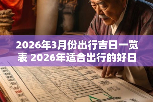 2026年3月份出行吉日一览表 2026年适合出行的好日子