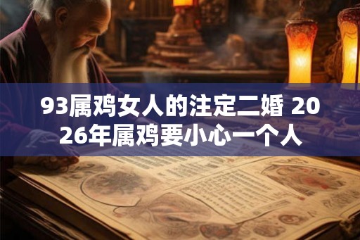 93属鸡女人的注定二婚 2026年属鸡要小心一个人 93属鸡女人的注定二婚 2026年属鸡要小心一个人