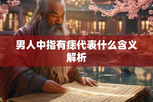 男人中指有痣代表什么含义解析
