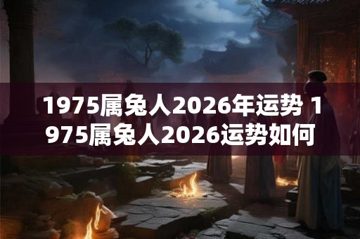 1975属兔人2026年运势 1975属兔人2026运势如何