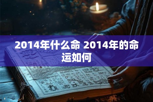 2014年什么命 2014年的命运如何