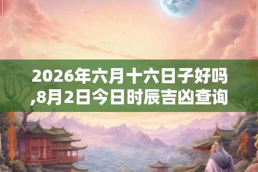 2026年六月十六日子好吗,8月2日今日时辰吉凶查询