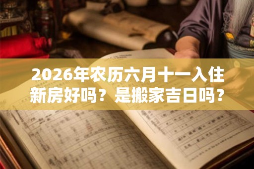 2026年农历六月十一入住新房好吗？是搬家吉日吗？