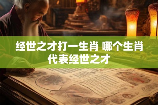 经世之才打一生肖 哪个生肖代表经世之才