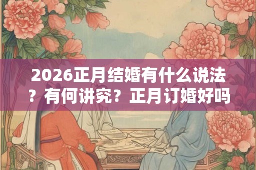 2026正月结婚有什么说法？有何讲究？正月订婚好吗？