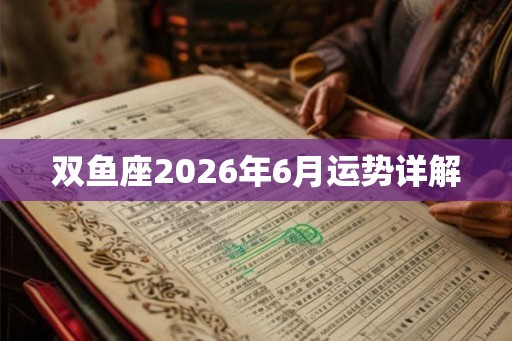 双鱼座2026年6月运势详解 双鱼座2026年6月运势详解