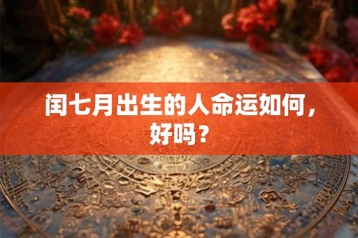 闰七月出生的人命运如何，好吗？