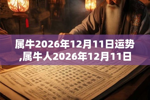 属牛2026年12月11日运势,属牛人2026年12月11日财运,生肖牛2026年12月11日运势