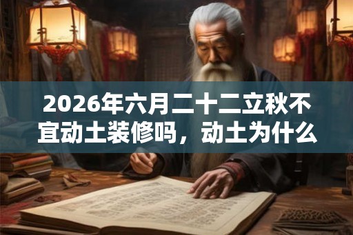 2026年六月二十二立秋不宜动土装修吗，动土为什么要杀牛