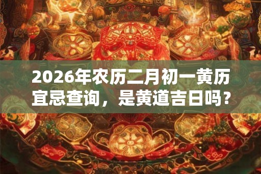 2026年农历二月初一黄历宜忌查询,是黄道吉日吗? 2026年农历二月初一黄历宜忌查询,是黄道吉日吗?