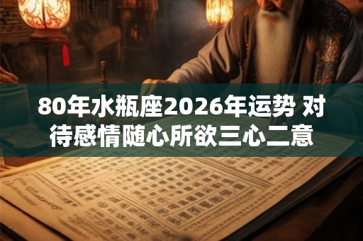 80年水瓶座2026年运势 对待感情随心所欲三心二意 80年水瓶座2026年运势 对待感情随心所欲三心二意