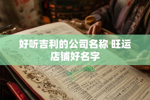 好听吉利的公司名称 旺运店铺好名字