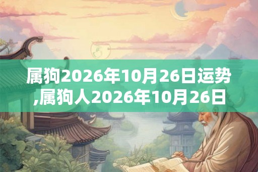 属狗2026年10月26日运势,属狗人2026年10月26日财运,生肖狗2026年10月26日运势