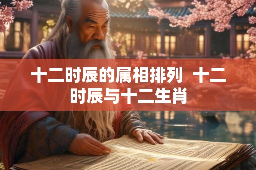 十二时辰的属相排列  十二时辰与十二生肖