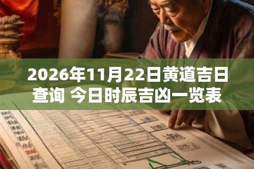 2026年11月22日黄道吉日查询 今日时辰吉凶一览表
