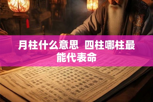 月柱什么意思 四柱哪柱最能代表命 月柱什么意思 四柱哪柱最能代表命
