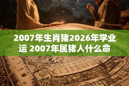 2007年生肖猪2026年学业运 2007年属猪人什么命