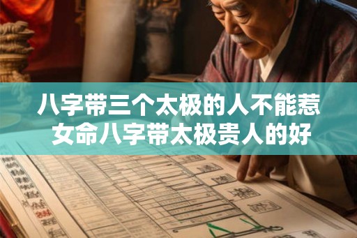 八字带三个太极的人不能惹 女命八字带太极贵人的好处