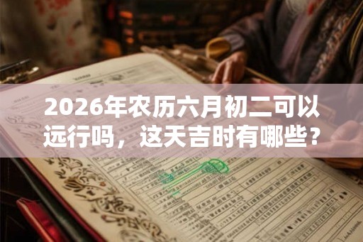 2026年农历六月初二可以远行吗，这天吉时有哪些？