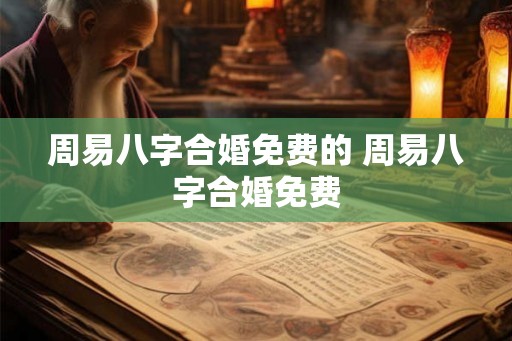 周易八字合婚免费的 周易八字合婚免费