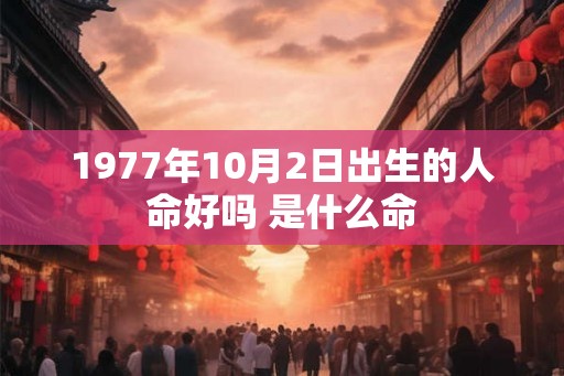 1977年10月2日出生的人命好吗 是什么命
