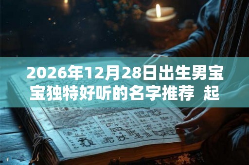 2026年12月28日出生男宝宝独特好听的名字推荐  起名忌用字