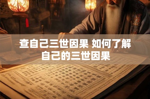 查自己三世因果 如何了解自己的三世因果