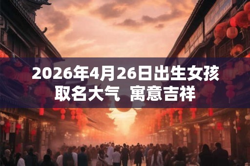 2026年4月26日出生女孩取名大气 寓意吉祥 2026年4月26日出生女孩取名大气 寓意吉祥