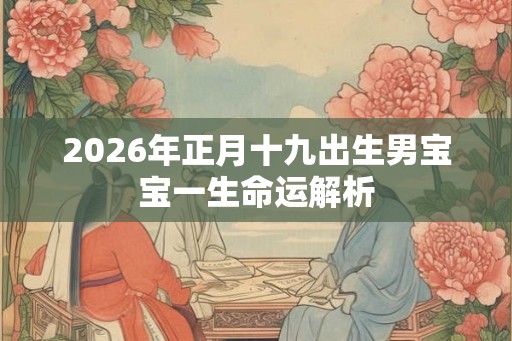 2026年正月十九出生男宝宝一生命运解析