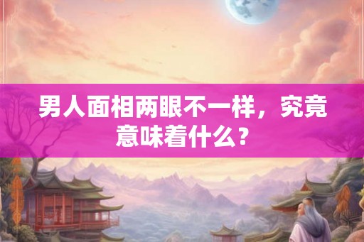 男人面相两眼不一样,究竟意味着什么? 男人面相两眼不一样,究竟意味着什么?
