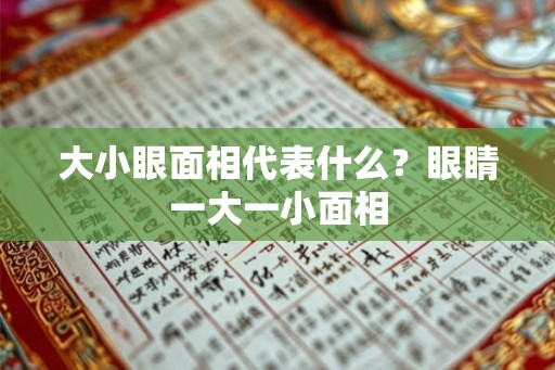 大小眼面相代表什么？眼睛一大一小面相