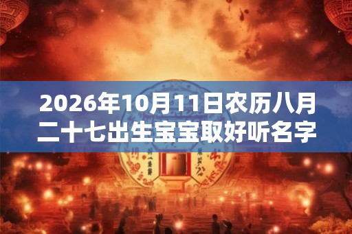 2026年10月11日农历八月二十七出生宝宝取好听名字
