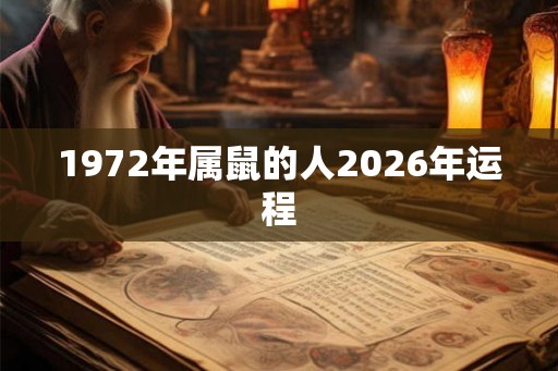 1972年属鼠的人2026年运程