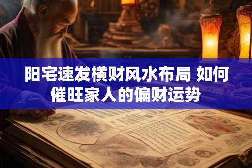 阳宅速发横财风水布局 如何催旺家人的偏财运势