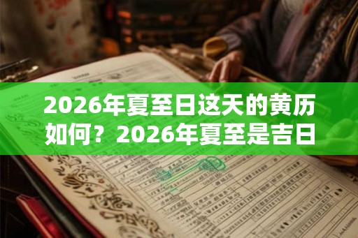2026年夏至日这天的黄历如何？2026年夏至是吉日吗？