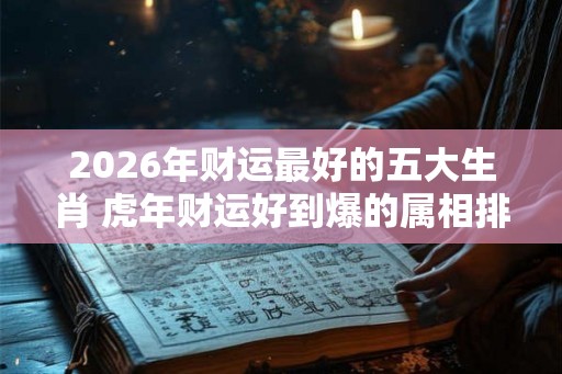 2026年财运最好的五大生肖 虎年财运好到爆的属相排名