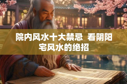 院内风水十大禁忌 看阴阳宅风水的绝招 院内风水十大禁忌 看阴阳宅风水的绝招