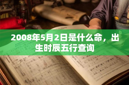2008年5月2日是什么命，出生时辰五行查询