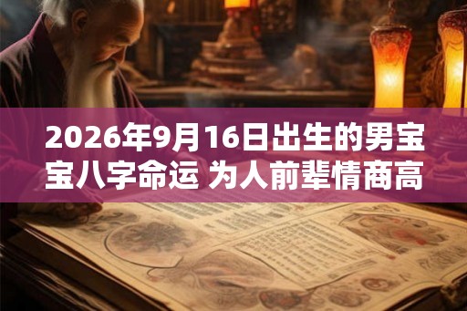 2026年9月16日出生的男宝宝八字命运 为人前辈情商高