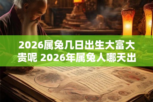 2026属兔几日出生大富大贵呢 2026年属兔人哪天出生好