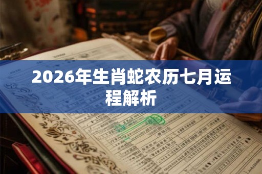 2026年生肖蛇农历七月运程解析