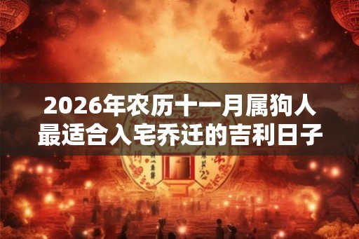 2026年农历十一月属狗人最适合入宅乔迁的吉利日子