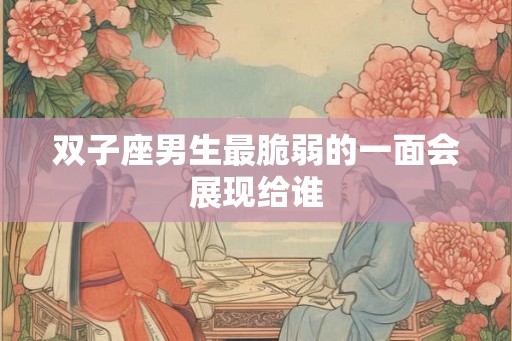双子座男生最脆弱的一面会展现给谁