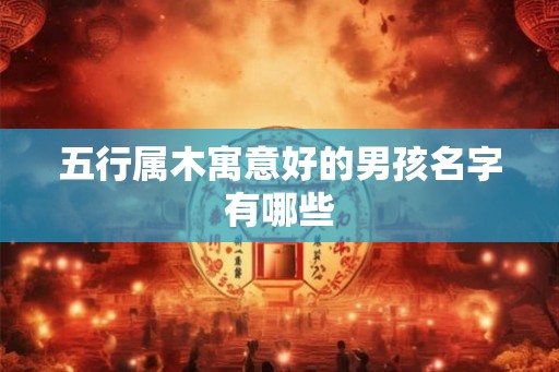 五行属木寓意好的男孩名字有哪些