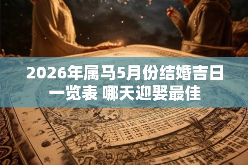 2026年属马5月份结婚吉日一览表 哪天迎娶最佳